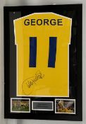 Charlie George framed signed T-Shirt Frame Size 83 x 58 cm with COA