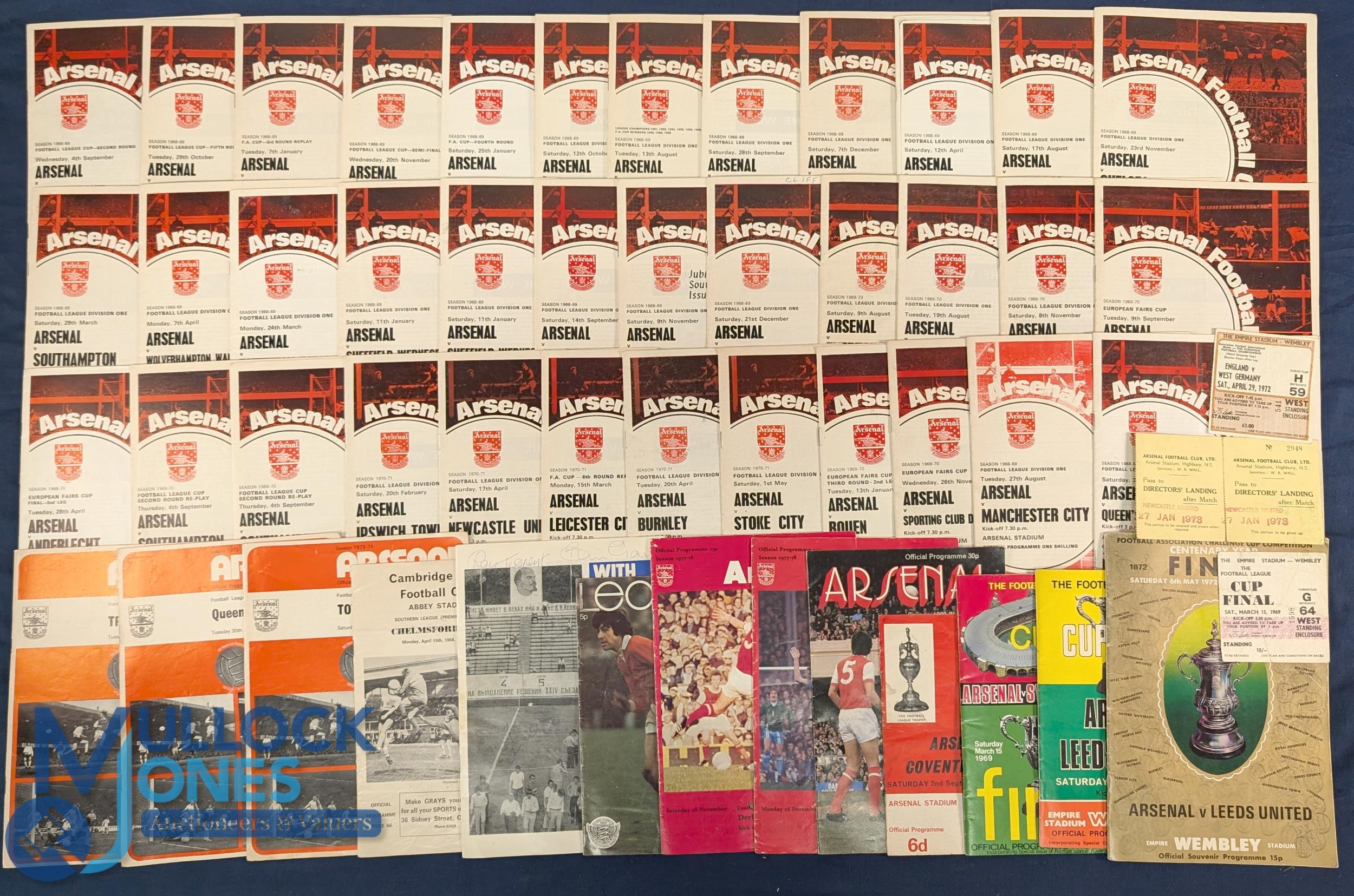 1968-1974 Arsenal Football Programmes and tickets, mixed collection to include league Cup European - Image 2 of 2