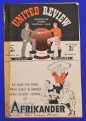 1946/47 Lancashire Cup match programme Manchester Utd v Burnley 20 November 1946, programme no.