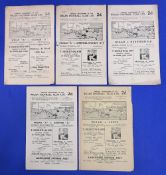 Five Wigan rugby league home programmes 1948-1951 to include 47/48 Oldham 'A' 50/51 Liverpool