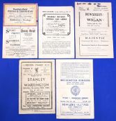 Five wartime Rugby League programmes to include 43/44 Huddersfield v Dewsbury Bradford Northern v