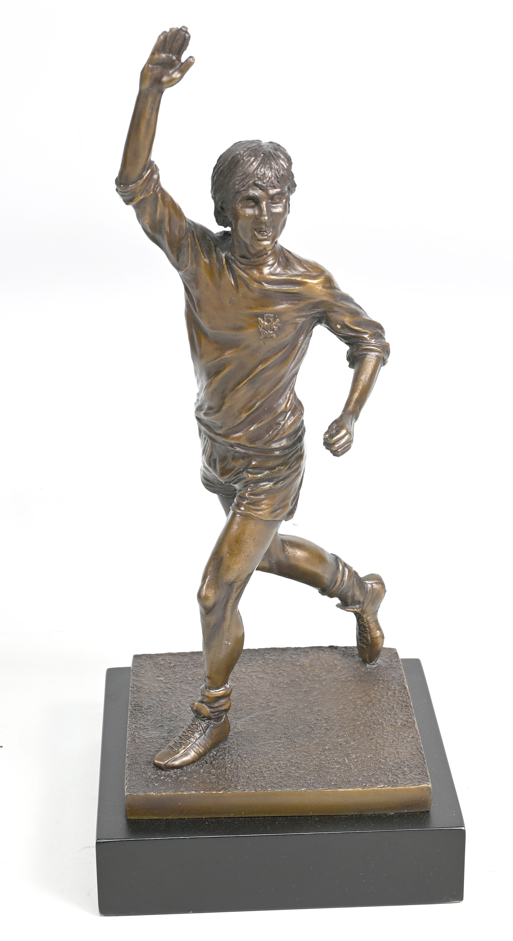 Bronze Figurine of George Best Titled "Best Moments" by Emulate Studio & £5 Note. A bronze - Image 2 of 3