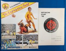1976/77 Hitachi Cup 4 page tournament programme covering Hamburg v Manchester Utd (2nd August); AZ