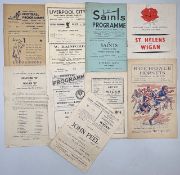 Nine Wigan Rugby League away programmes from the 1953/54 season to include St Helens (Final)