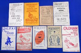 Nine Wigan Rugby League away programmes from the 1950/51 season to include Workington Town