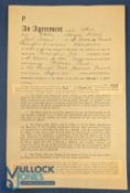 1964/65 Malcolm Beard Player Contract signed for Birmingham City, printed and completed by hand,