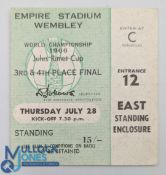1966 World Cup 3rd Place Play Off Portugal V Russia 28/7/1966 Original Ticket