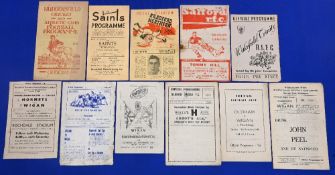 Eleven Wigan Rugby League away programmes from the 1948/49 season to include Huddersfield St