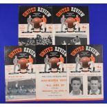 1955/56 Manchester Utd (champions) home programmes v Spurs, Wolves, Sunderland, Cardiff City,