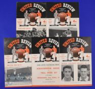 1955/56 Manchester Utd (champions) home programmes v Spurs, Wolves, Sunderland, Cardiff City,