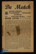 1945 Red Devils Vlaanderen (Flanders) v England 24 March 1945 challenge match in Brugge, 4 page, has