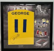 Charlie George framed signed T-Shirt Frame Size 86 x 83 cm with COA