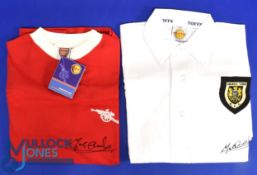 Mel Charles Toff's Swansea Town 1950s retro shirt, plus Toff's 1960s Arsenal retro shirt; both