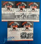 1950/51 Manchester Utd home match programmes Fulham, WBA, Sheffield Wednesday, Huddersfield Town,