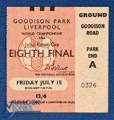 Ticket: 1966 World Cup match ticket Brazil v Hungary 15 July at Everton; good. (1)