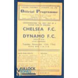 1945 Chelsea FC v Dynamo FC Football Programme, November 13th 1945, to commemorate the first Russian