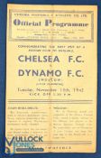 1945 Chelsea FC v Dynamo FC Football Programme, November 13th 1945, to commemorate the first Russian
