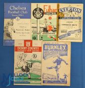 1950/51 Manchester Utd away match programmes to include Burnley, Derby County, Everton (Sellotape