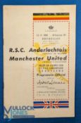 1956 European Cup 1st match for Manchester Utd in the competition away at RSC Anderlecht (Belgium