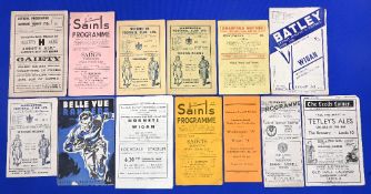Thirteen Wigan Rugby League away programmes from the 1947/48 season to include Barrow St Helens x2