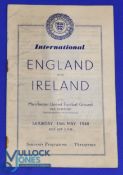 1948 England v Ireland schools at Manchester United match programme 15 May 1948; faint creases, rust