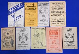 Eleven Wigan Rugby League away programmes from the 1947/48 season to include Batley St Helens Widnes
