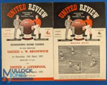 1952/53 Manchester Utd home match programmes Arsenal (Champions) (3 September), Charlton Athletic (6