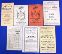 Seven Wigan Rugby League away programmes from the 1947/48 season to include St Helens Swinton x2
