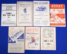 Seven Wigan Rugby League away programmes from the 1953/54 season to include Leigh Swinton Belle