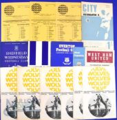 1967/68 Complete league season Wolverhampton Wanderers match programmes homes (21) and aways (21)
