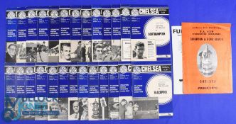 1966/67 Chelsea home complete season match programmes (21), FAC matches Brighton, Sheffield Utd,