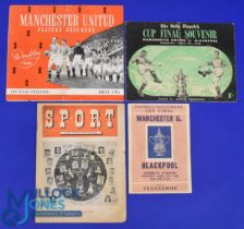 1948 FAC final Manchester Utd v Blackpool at Wembley souvenir match programme (by Ross) 4 pager;