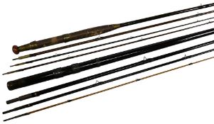 A Carter & Co, 44 South Molton Street, SW1, greenheart trout fly rod, 9ft 3pc with spare tip,
