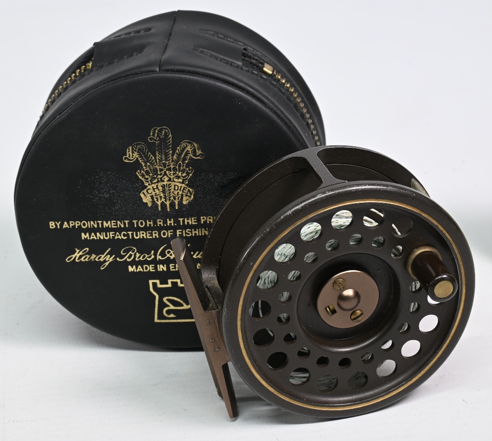 Hardy Bros "The Golden Prince" 5/6 alloy trout fly reel, 3" ventilated spool, 2 screw latch, brown