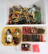 Large selection of traditional Devon metal minnows, box of beads, swivels and hooks, good lot to
