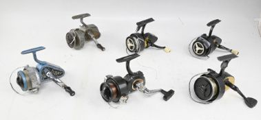 6x vintage coarse fishing reels, the Ambidex in blue/silver finish, folding handle, the Ambidex No.1