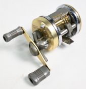 Shimano Corsair CS 300A multiplier reel in champagne finish, foot stamped Malaysia, twin handle,