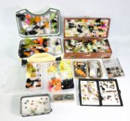 Airflo double sided case style fly box, containing large number of trout fly lures, for rainbow