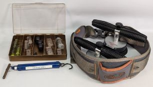 Fishing Accessories - Fishpond Wading Belt, a pair of Richard Wheatley suction rod rests, roof