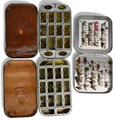 Collection of Richard Wheatley slim alloy tins, as follows: Leather cast case 6