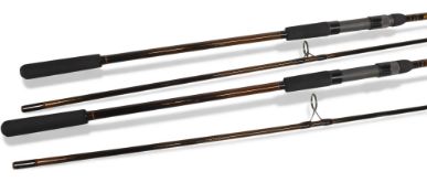 Pair of Jim Gibbinson Eclipse carbon carp rods, 13ft 3pc, 3 ¼ lb test curve extreme range. Built