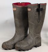 Pair Hunter Ladies Neoprene lined side gusset Wellington Boots, size 5/38, good used condition