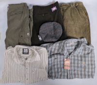 Fishing/Hunting/Shooting: Shirts and Trousers, to include shirts by John Deer XL unused with tag,