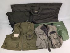 Fishing Bags & Clothes, a Simms short fishing waistcoat - size XL with mesh liners and multi