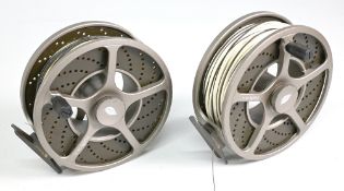 Pair of Wychwood Truefly SLA super large arbor salmon fly reels, 4 ½