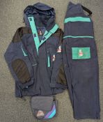Map Fishing Waterproof Jacket and waisted Trousers and a small Map bag - some signs of wear to