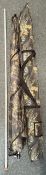 Large camouflage fishing Umbrella, with adjustable spike fitting and net handle, in bag