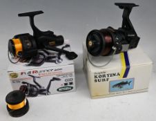 Mitchell 60 special performance fixed spool reel with spare spool, good bail, rear tensioner, free