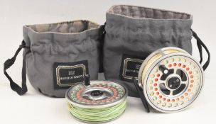 Hardy Bros Ultralight Disc LA 7/8 alloy trout fly reel with spare spool, 3 5/8