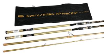 Mitchell Surf Cast Advanced 15' 4 piece carbon rod, including twin matching butt sections, in as new